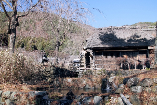 西湖いやしの里根場の水車小屋