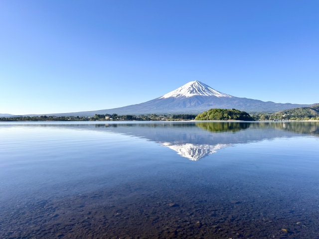 河口湖の逆さ富士