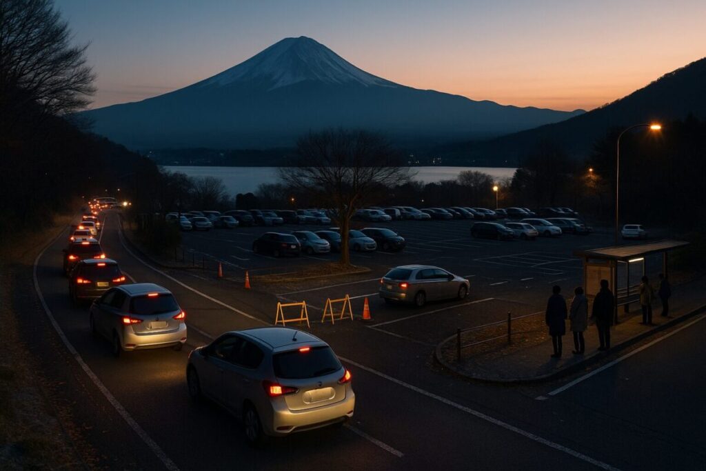 年末の富士山周辺の混雑状況