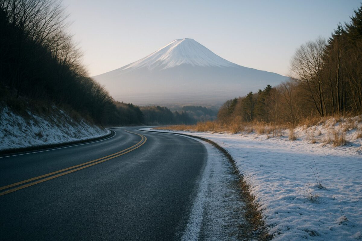 冬季富士山周辺道路