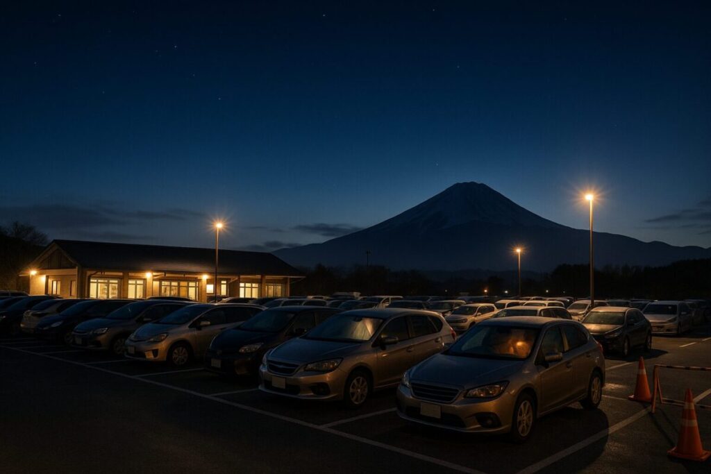 大晦日の富士山周辺(道の駅等)の駐車場