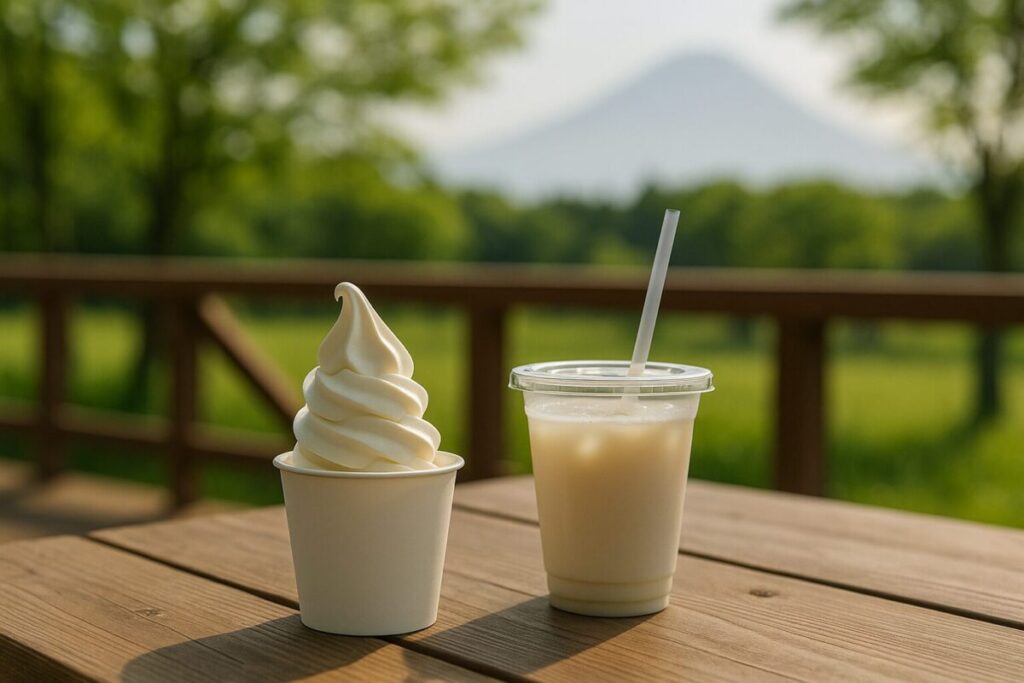 朝霧高原のミルク系スイーツで休憩(イメージ画像)
