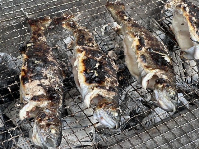 にじますの塩焼き