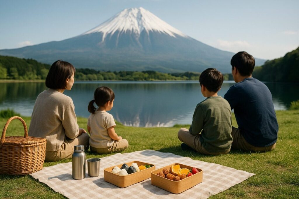田貫湖畔でピクニック