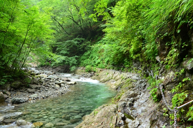 濡れ岩・鎖場