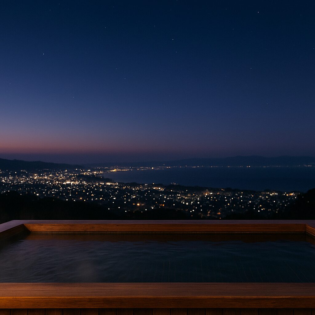 露天風呂の夜景