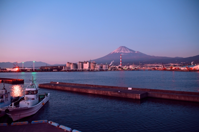 田子の浦の夕景