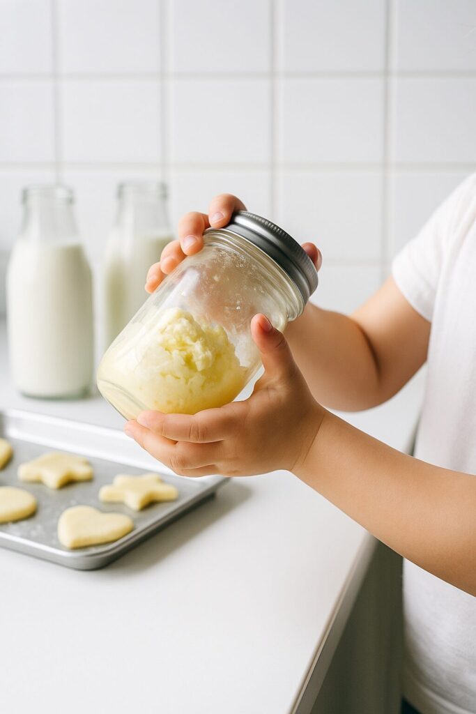 牛乳工房でバター作り