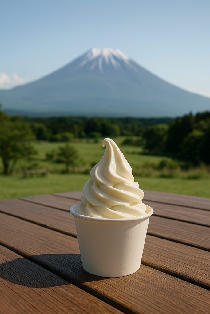 朝霧高原のソフトクリーム