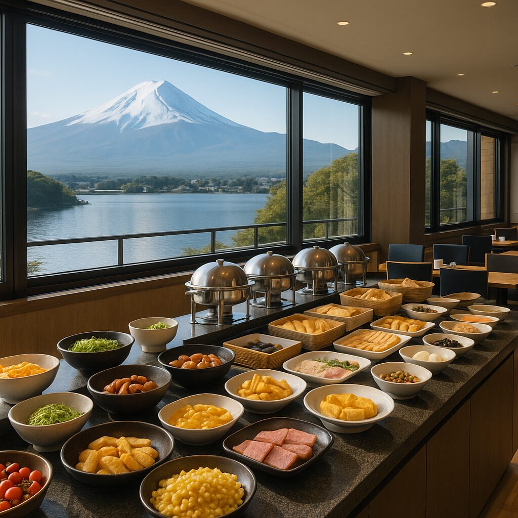 富士山を望むレストランの朝食ビュッフェ（イメージ画像）