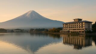 河口湖と富士山を望む湖畔リゾートホテル