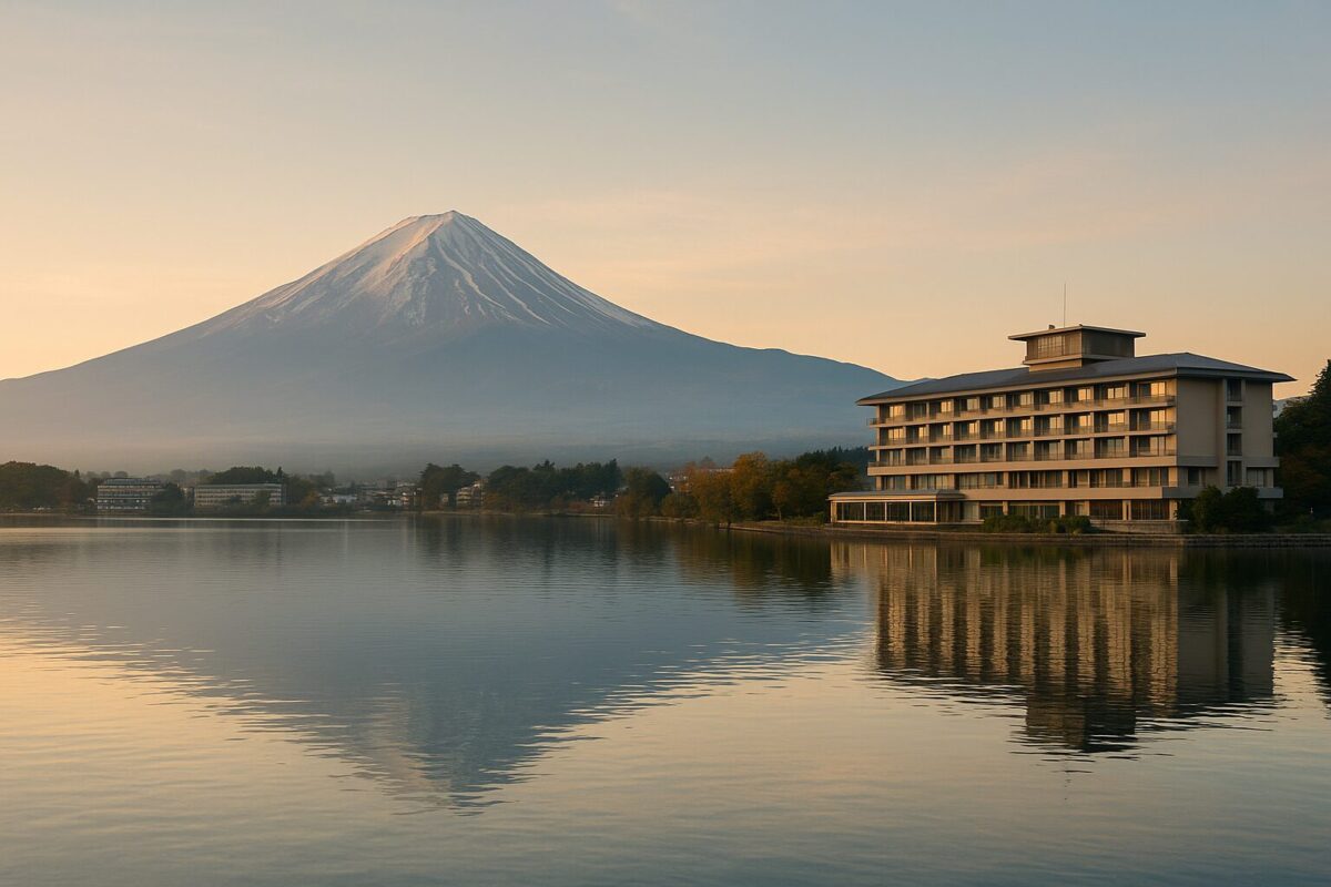 河口湖と富士山を望む湖畔リゾートホテル
