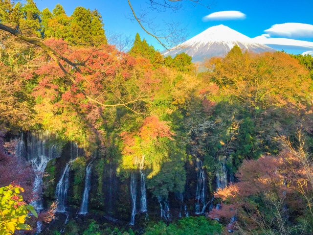 白糸の滝と富士山