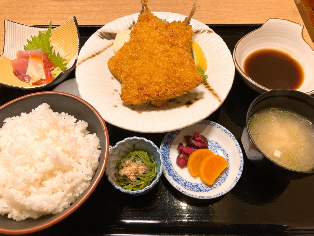 アジフライ定食
