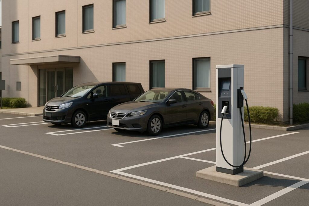 駐車場とEV充電器(イメージ画像)