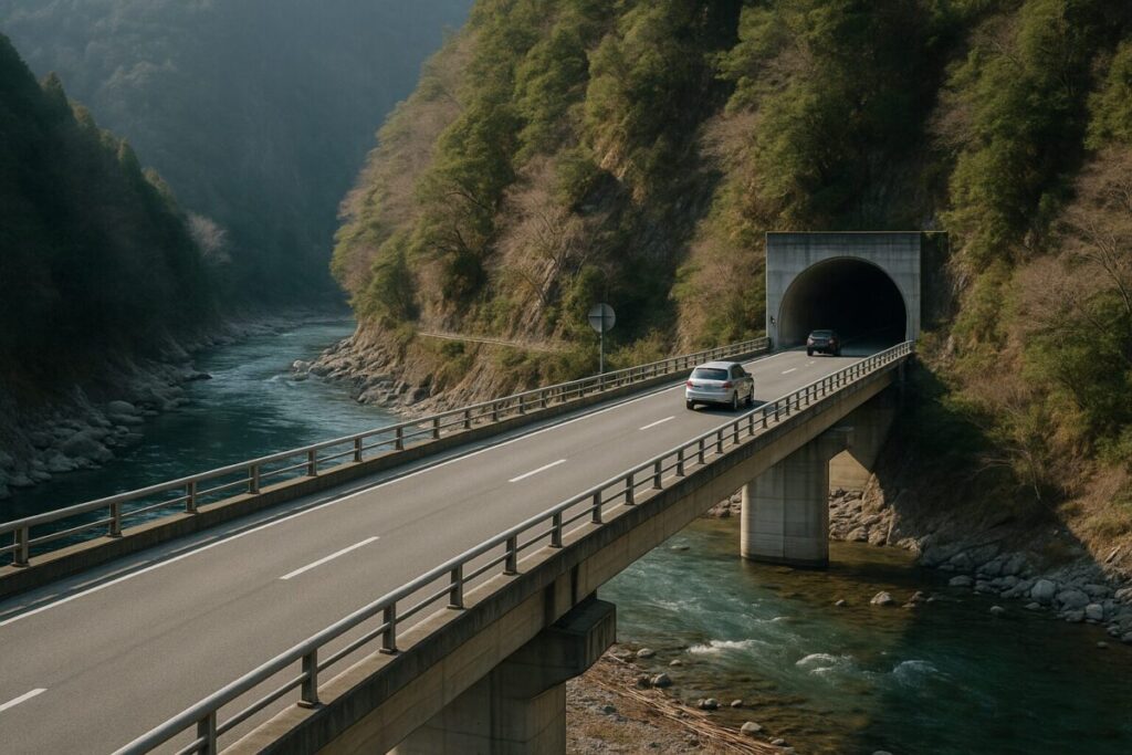 国道52号線県境(イメージ画像)