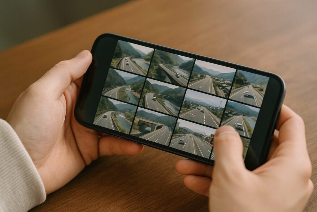 スマホでライブカメラを見る(イメージ画像)