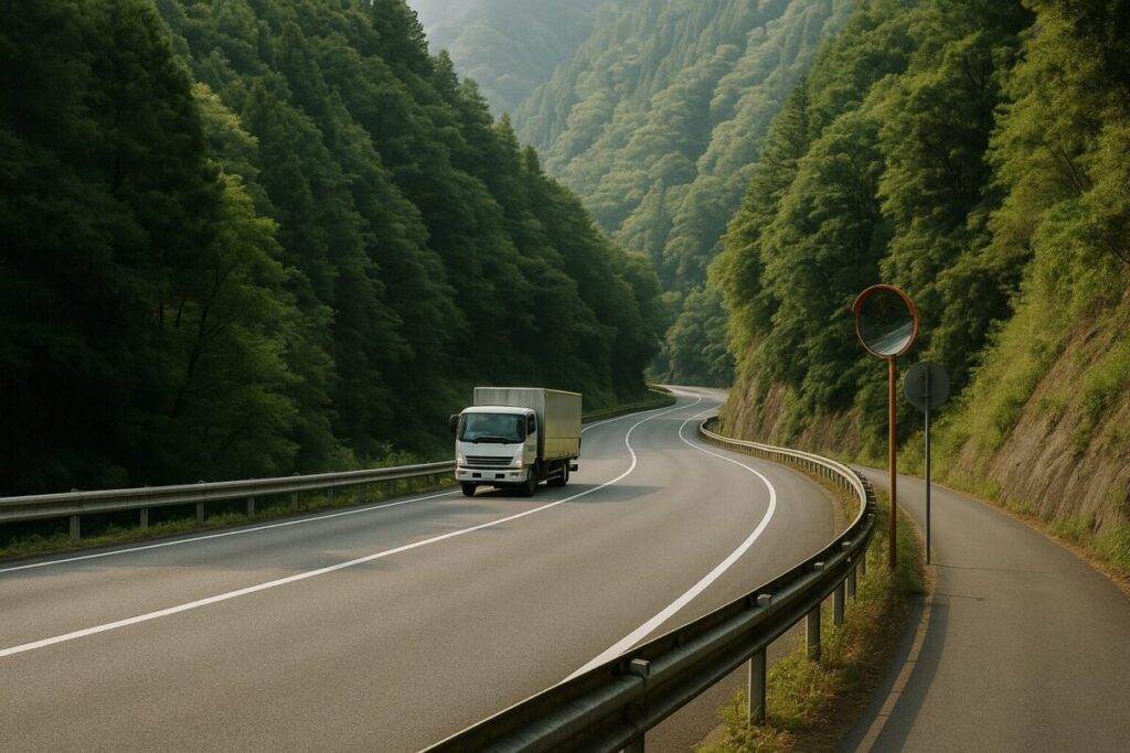 新清水IC以北の山間部カーブ区間イメージ(イメージ画像)