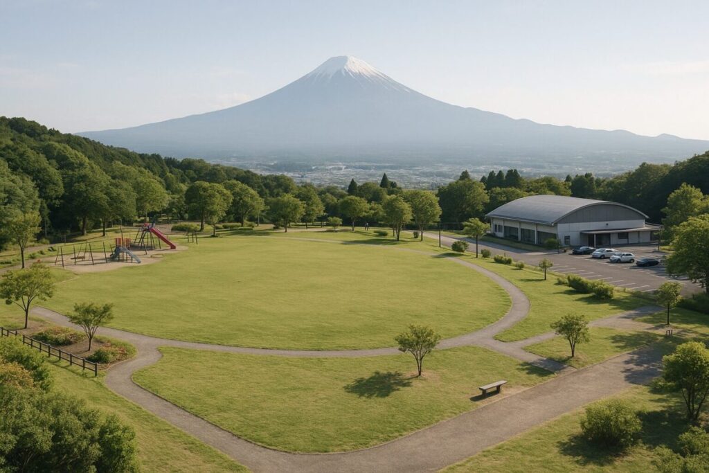 高台から見た白糸自然公園の全体レイアウトイメージ