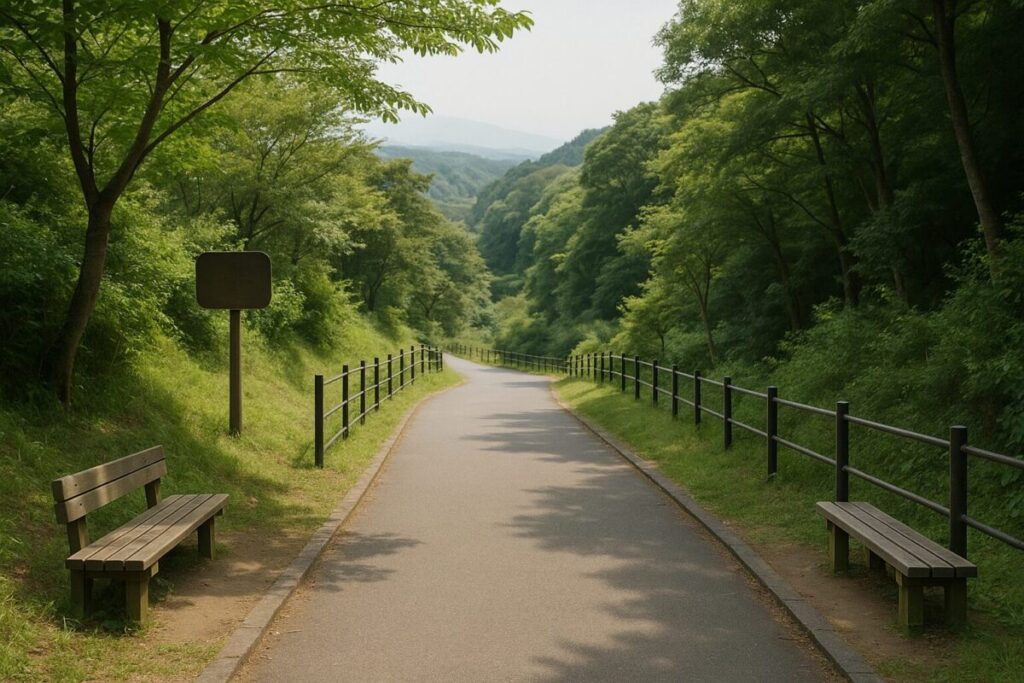 白糸自然公園から白糸の滝方面へ続く遊歩道