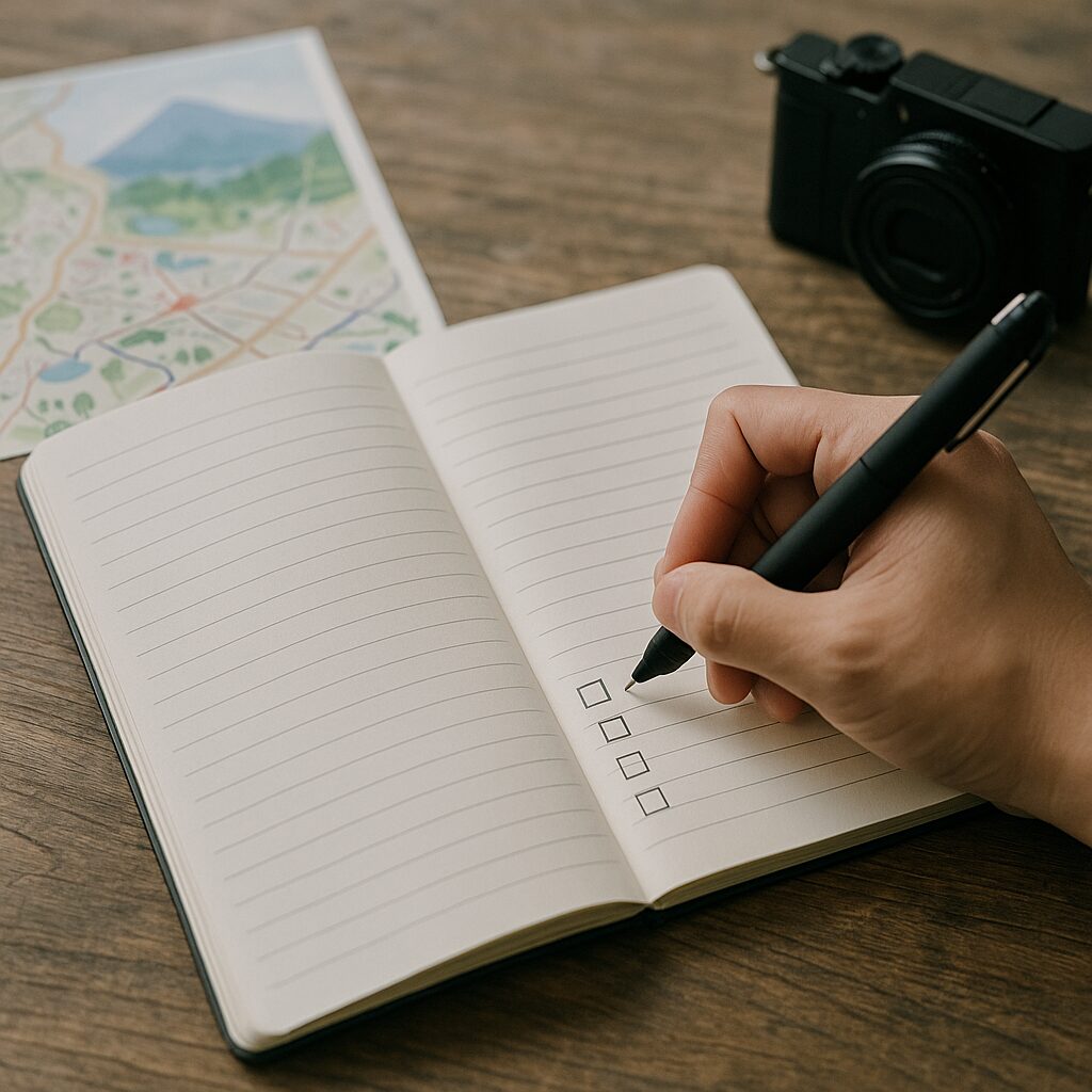 旅のチェックリストを書く