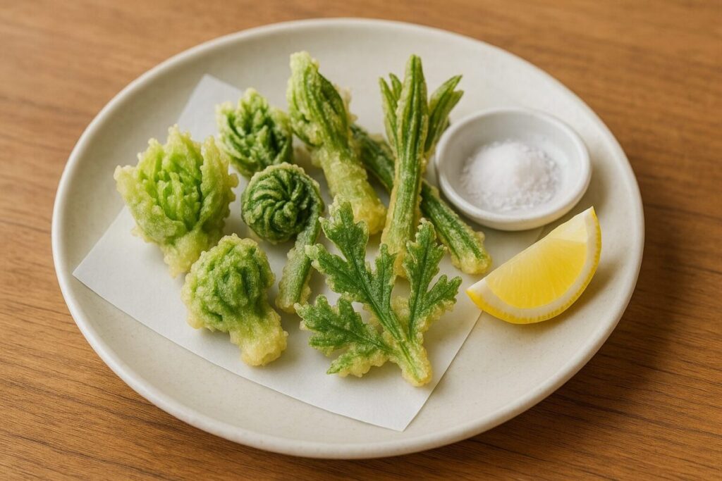 春の山菜天ぷらの盛り合わせ(イメージ画像)