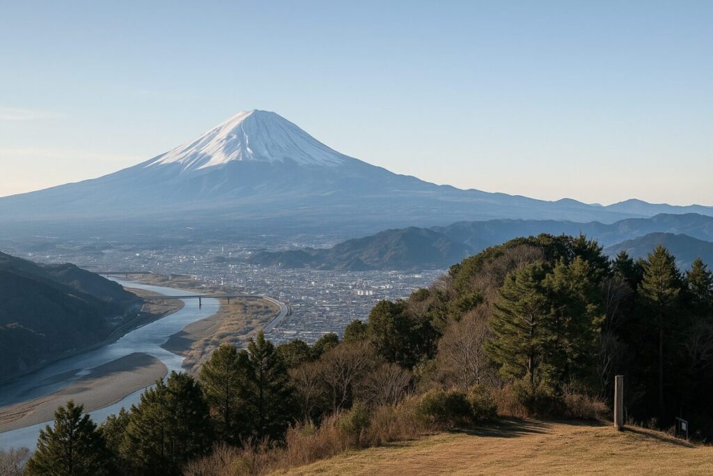 山頂ビュー：富士＋大井川（王道カット）